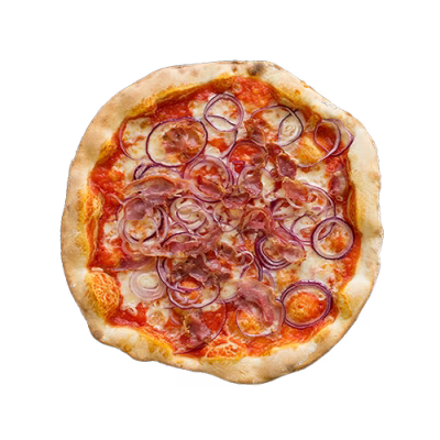 SALSICCIA ALLA BIRRA — Tomatensaus, Mozzarella, Uien, Dordtse bierworst